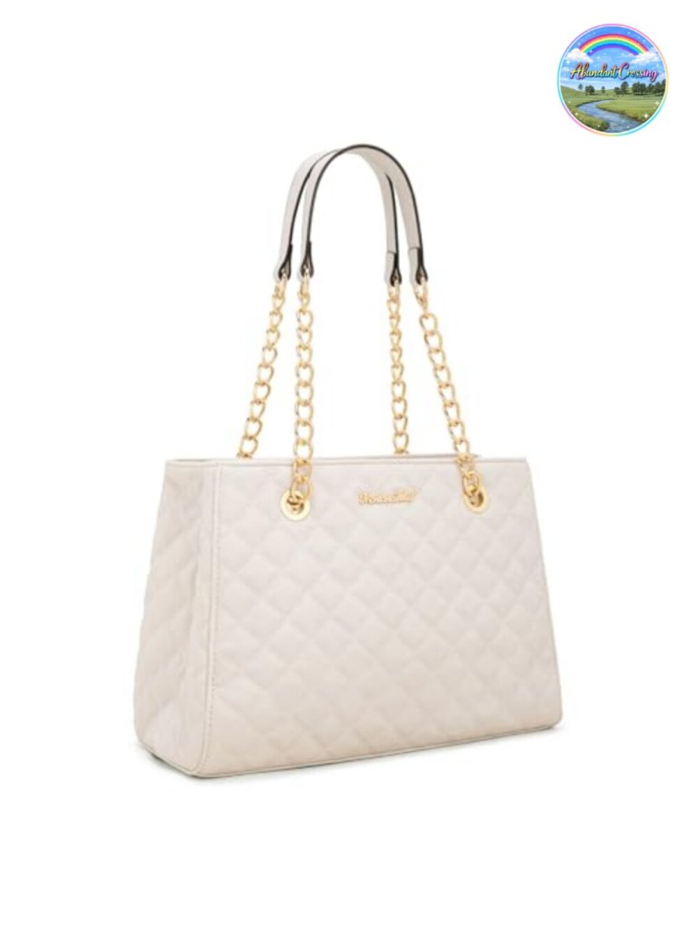 Quilted Chain Tote Bag Satchel Shoulder Purse Gold Chain Strap